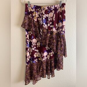 Floral skirt with ruching